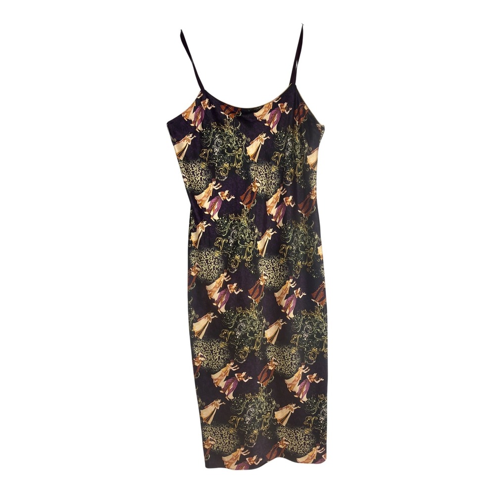 Natori Printed Slip Dress‎ L Satin Nightgown Romantic Sleepwear